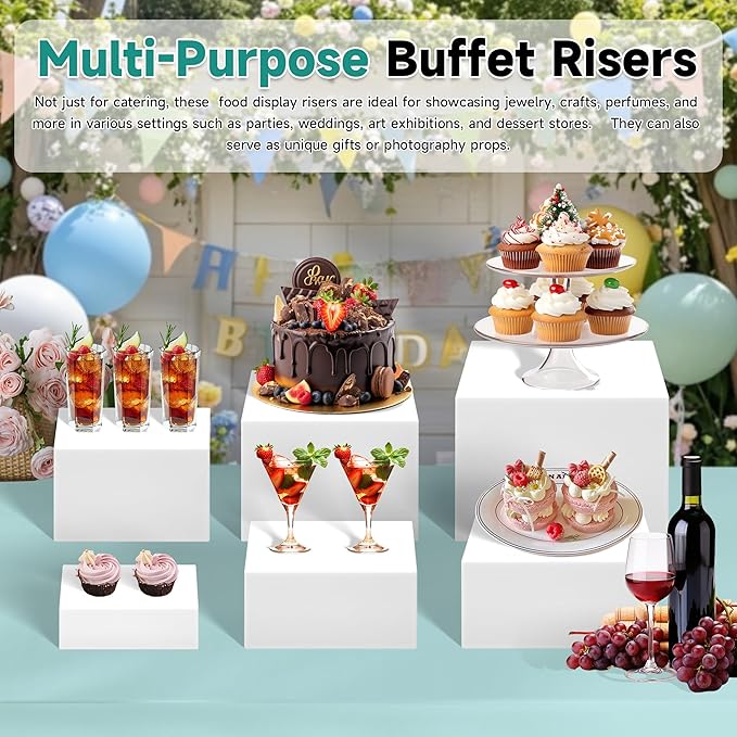 12" Large Buffet Risers, Food Risers - Image 4