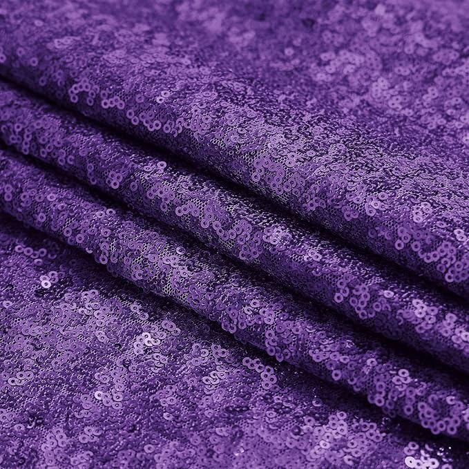Sugargirl Purple Sequin Backdrop Curtain 2 Panels 2FTx8FT Glitter Purple - Image 9