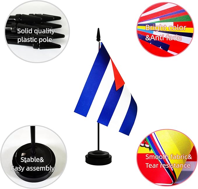 2 Pack Cuba Desk Flag, Cuban Table Office Flag - Image 3