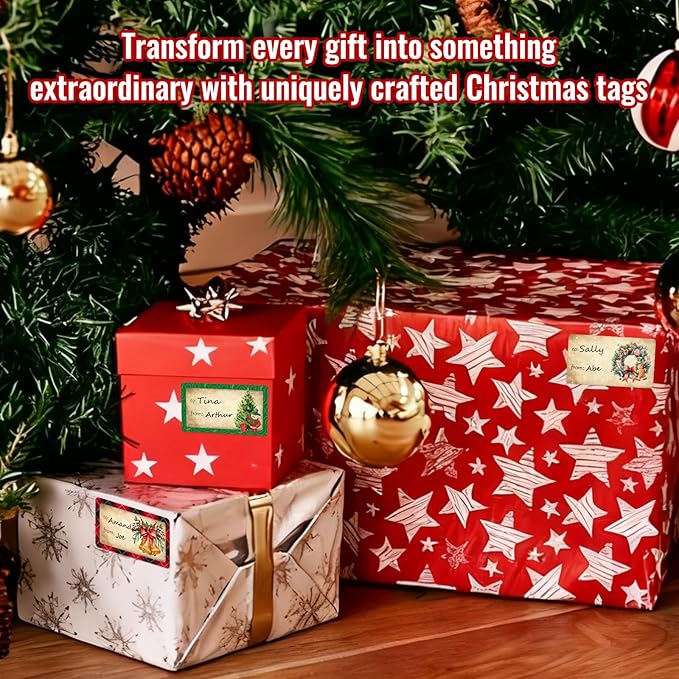 500 PCS Christmas Gift Tags Christmas Santa Claus Stickers Self Adhesive - Image 5
