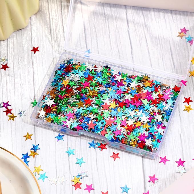 MARFOREVER Rainbow Star Confetti, Glitter Star Confetti Birthday Scatter Table - Image 4