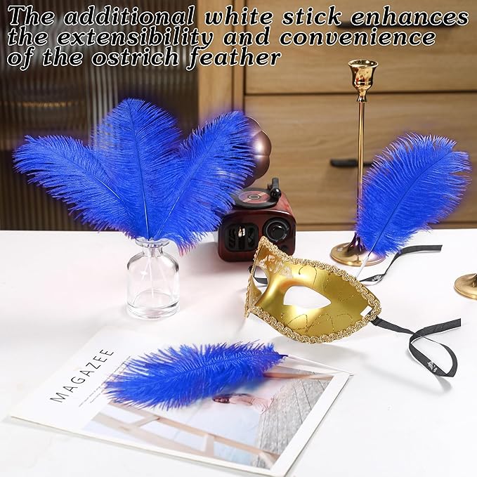 SOGUGOM Blue Craft Ostrich Feathers - Image 5