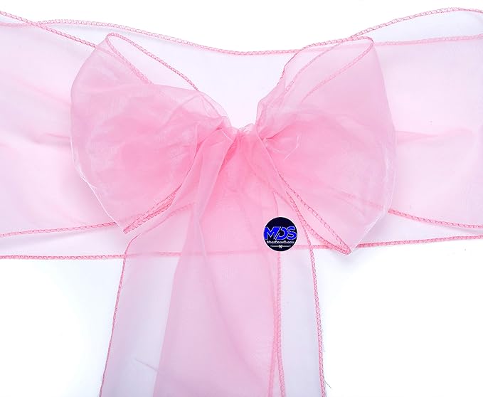 MDS Pack of 125 PCS Organza Chair Sashes Wider Dining Chair Bows Ribbon Tie Back - Image 6