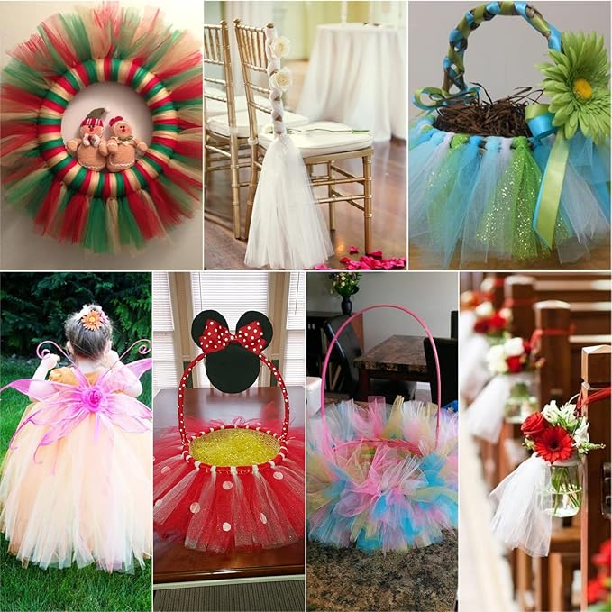 Red Tulle Fabric Roll 6 Inch X 300 FT Matte Tulle Ribbon Netting Mesh Spool - Image 5