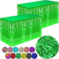 Green Streamers Party Decorations, 2 Packs Green Table Skirts Metallic Foil by WIEPENGLNA