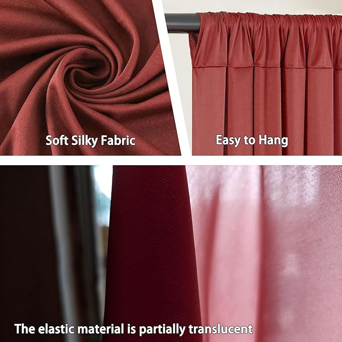 10 x 7 Feet Rust Backdrop Curtain - Image 3