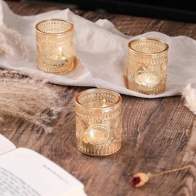24 Pcs Gold Votive Candle Holders, Glass Tealight Candle Holders - Image 6