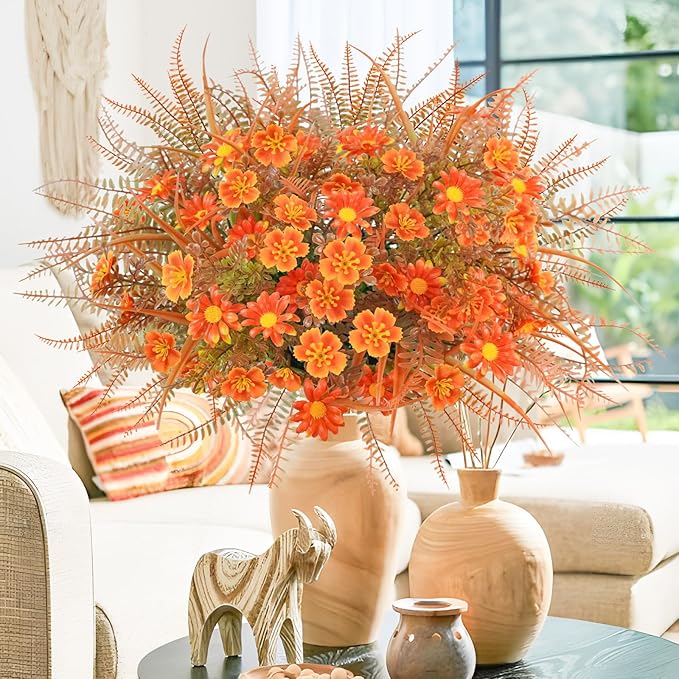 16 Pcs Fake Fall Flowers Outdoor Fall Artificial Flower Arrangements Faux Fall - Image 6