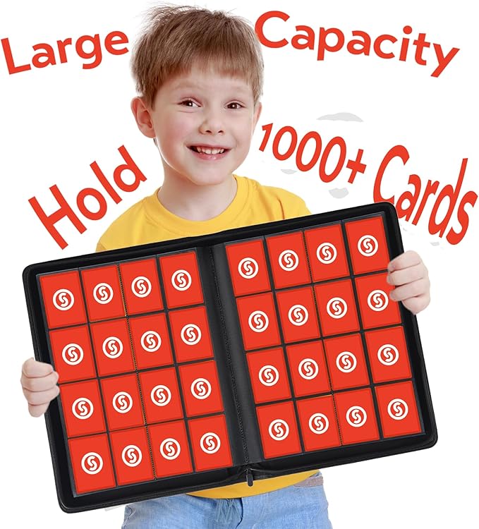 1000+ Pockets Trading Card Binder, Premium 16 Pocket Card Binder, Ringless Side - Image 2
