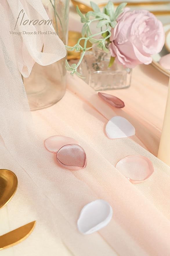 Floroom 300pcs Rose Petals Dusty Rose Blush Faux Silk Flower Petals - Image 3