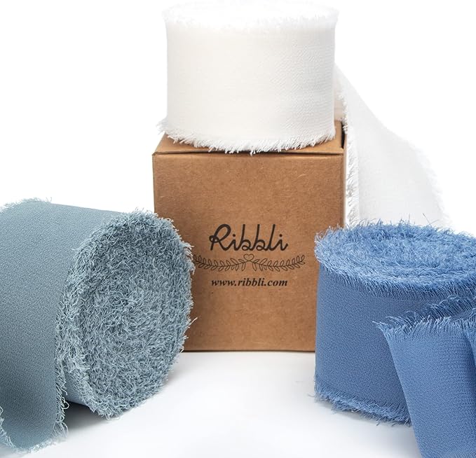 Ribbli Chiffon Silk Ribbon, 1.5 in x 30 Yards, Wedding Invitations, Bridal by Ribbli