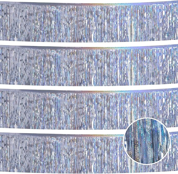 Laser Silver Birthday Decorations Tinsel Garland Parade Float Decorations by YUKL