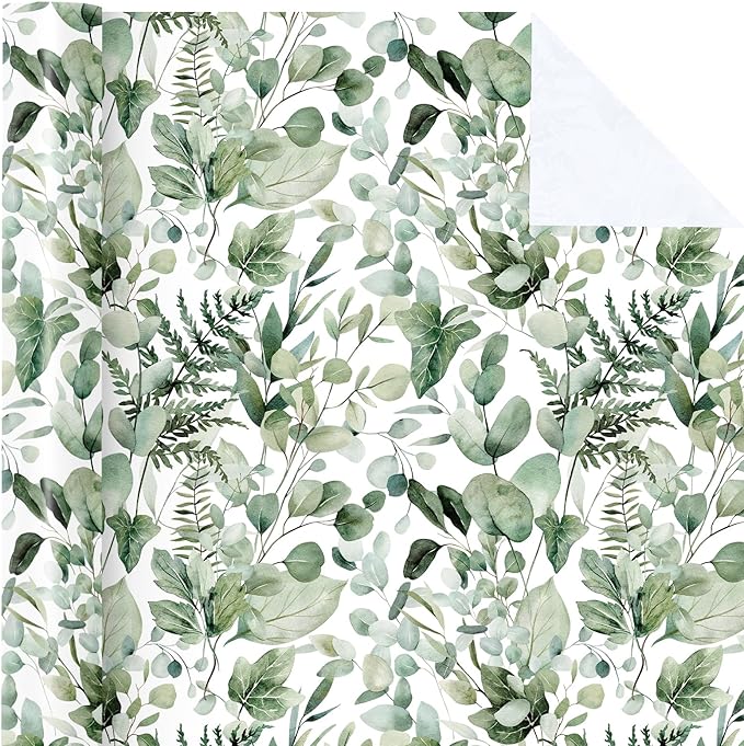 WRAPAHOLIC Eucalyptus Leaves Wrapping Paper Roll - Image 2