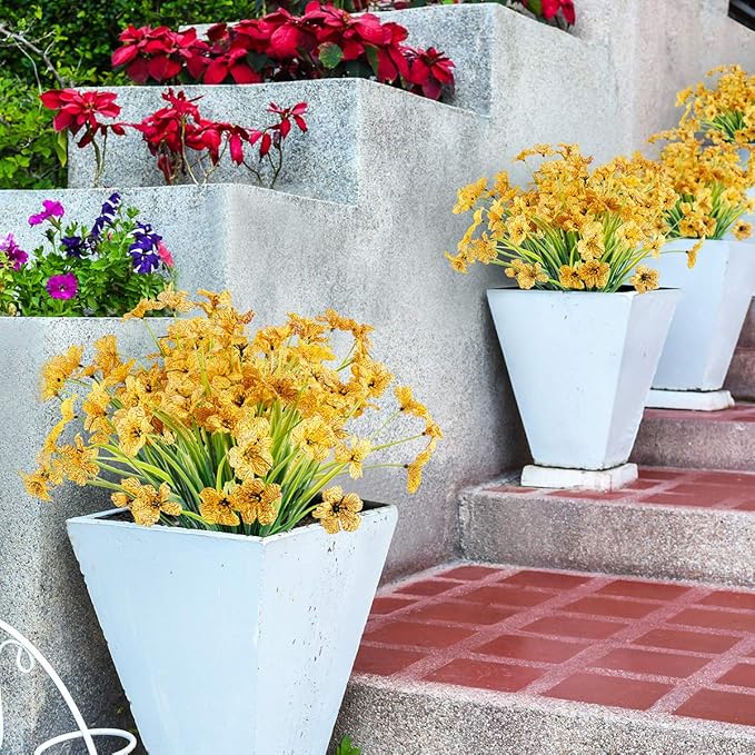 20 Bundles Artificial Flowers Outdoor UV Resistant Fake Flowers No Fade Faux - Image 2