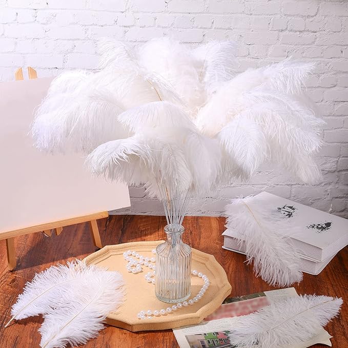 Hanaive 150 Pcs Ostrich Feathers Set Bulk Plumes 12-14 Inch 70 Pcs Large - Image 7