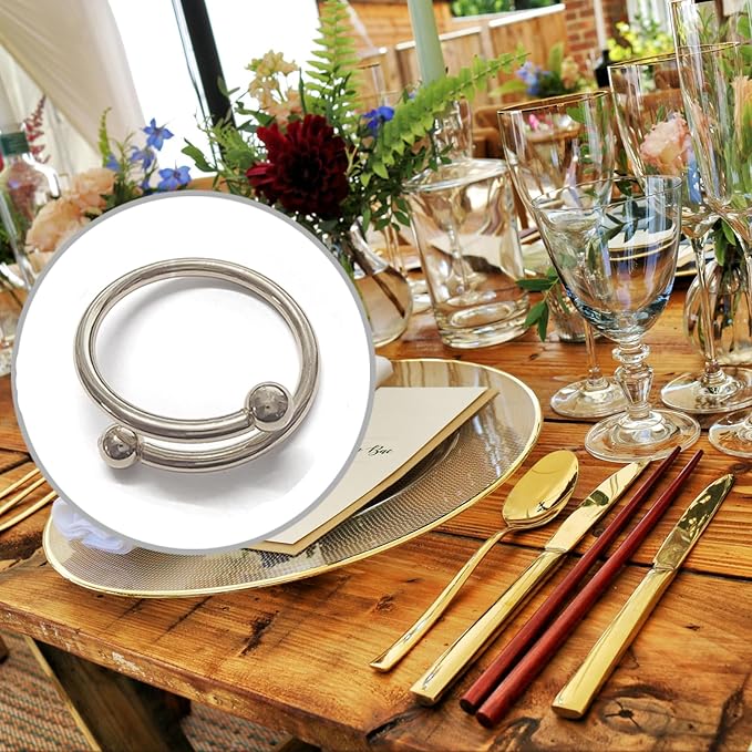 8 Pcs Silver Napkin Rings - Image 3