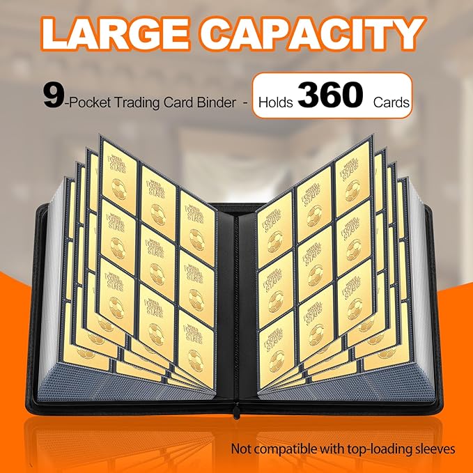UWULK Card Binder, 9 Pocket Side-Loading Trading Card Binder - Image 2