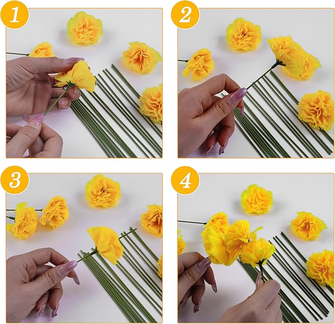 30 Pcs Artificial Marigold Flowers, Indian Wedding, DIY Wreath Garland - Image 5