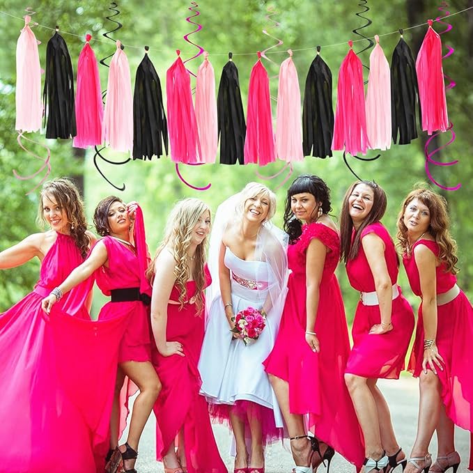 Hot-Pink Black Party-Decorations - Image 6