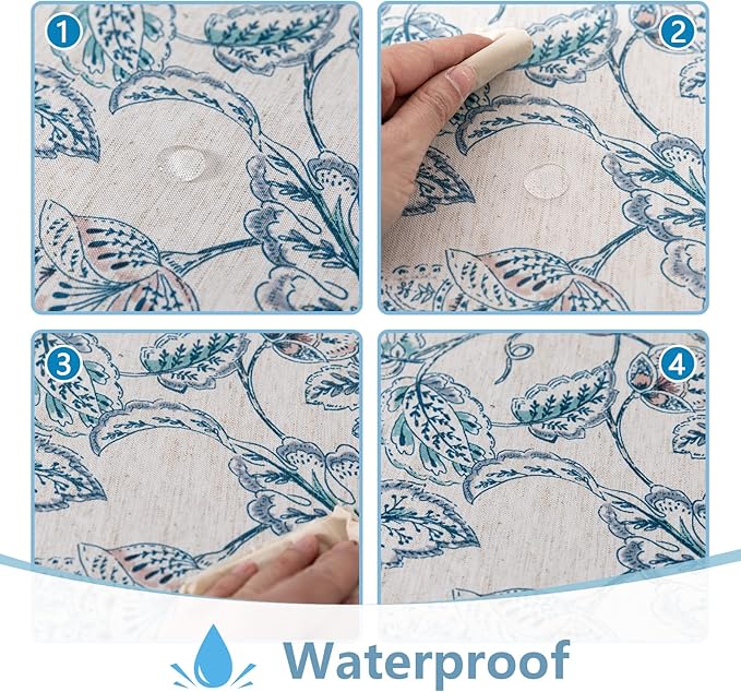 MYSKY HOME 60x120 Rectangle Tablecloth Linen Farmhouse Tablecloth Waterproof - Image 2