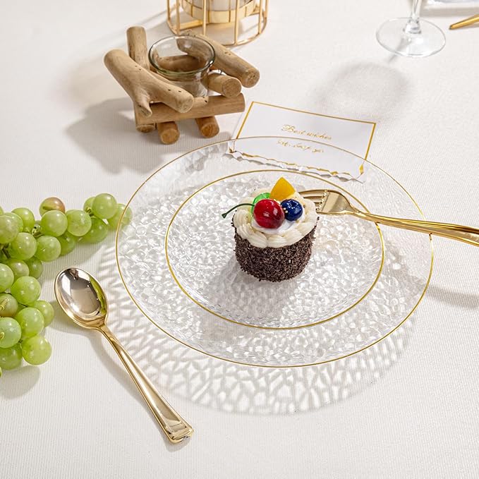SUT 600PCS Gold Plastic Silverware, Plastic Silverware heavy duty, Disposable - Image 4