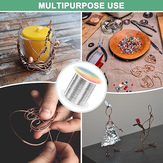 2-Rolls 0.2mm Jewelry Wire, 32 Gauge 328FT Craft Wire Copper Beading Wire - Image 7