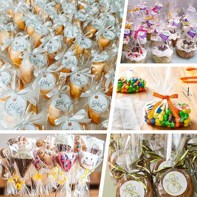 VGOODALL 200 Pack Goodie Bags, Cellophane Treat Bags - Image 2