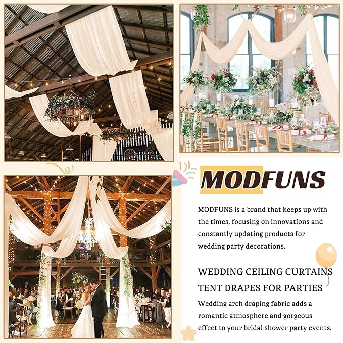 MODFUNS Champagne Ceiling Drapes - Image 6