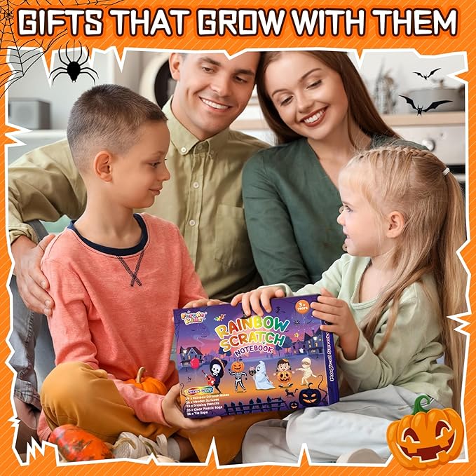Halloween Party Favors for Kids Bulk: 24 Pack Rainbow Scratch Art Notebook Bulk - Image 7