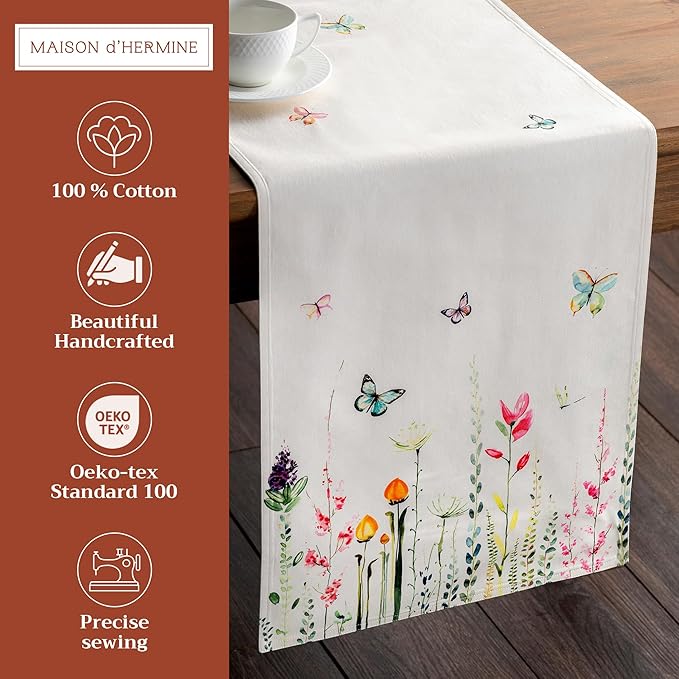 Maison d' Hermine Table Runner 100% Cotton Double Layer Table Runners 72 inches - Image 2
