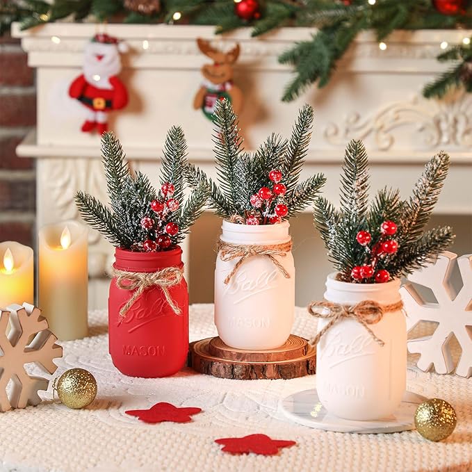 Christmas Mason Jars, Christmas Centerpieces - Image 2