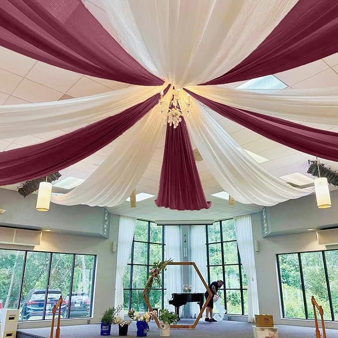 MODFUNS Burgundy Ceiling Drapes - Image 4