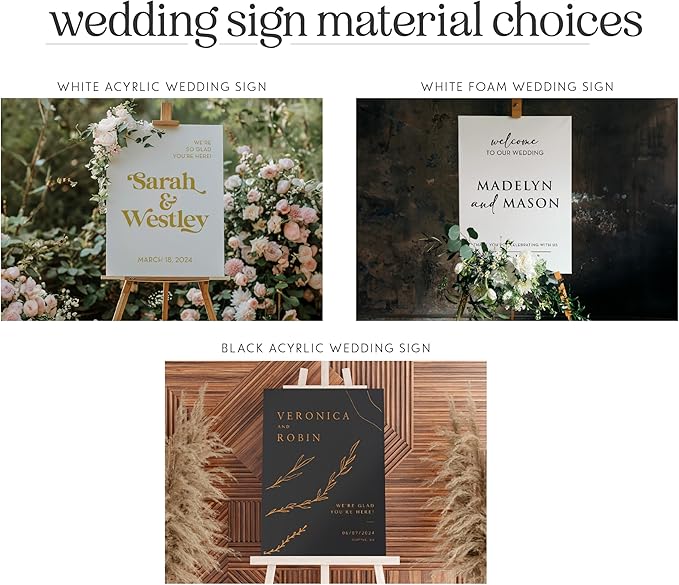 Personalized Wedding Welcome Sign, Customized Black Acrylic Sign - Image 4