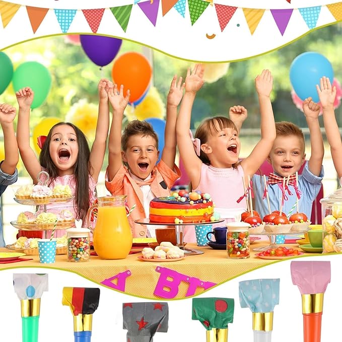 75 PCS Noisemakers Funny Party Blower Colorful Birthday Blow Horns Whistles New - Image 5