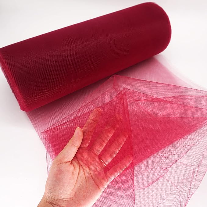 Deep Red Tulle Fabric Roll Spool Bolt Large Tulle Wedding Party Decoration - Image 8