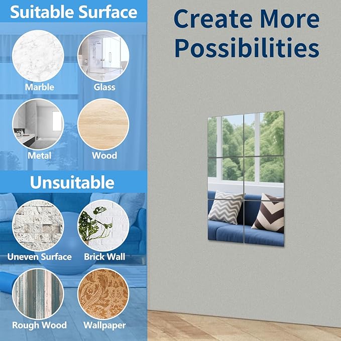 Unbreakable Acylic Small Mirror Tiles - Image 6