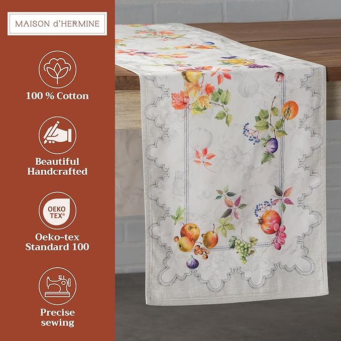 Maison d' Hermine Table Runner 100% Cotton Double Layer Table Runners 108 - Image 2