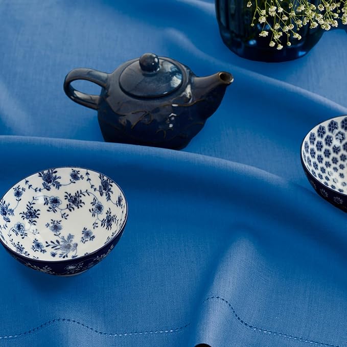 Solino Home Linen Indigo Blue Tablecloth 60 x 132 Inch - Image 3