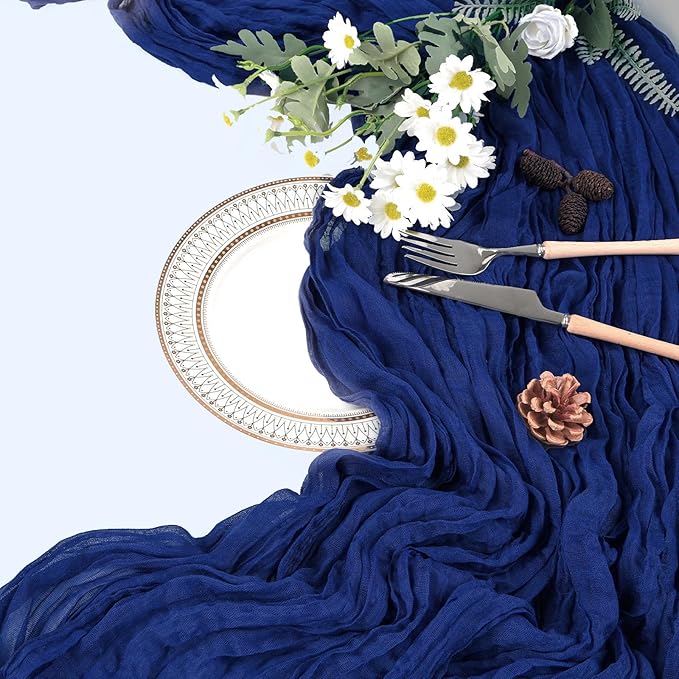 12 Pack Royal Blue Cheesecloth Table Runner 10ft Boho Gauze Fabric Cheese Cloth - Image 7
