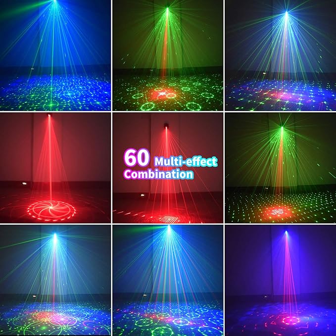 DJ Disco Stage Party Lights, LED Sound Activated Laser Light RGB Flash Strobe - Image 2