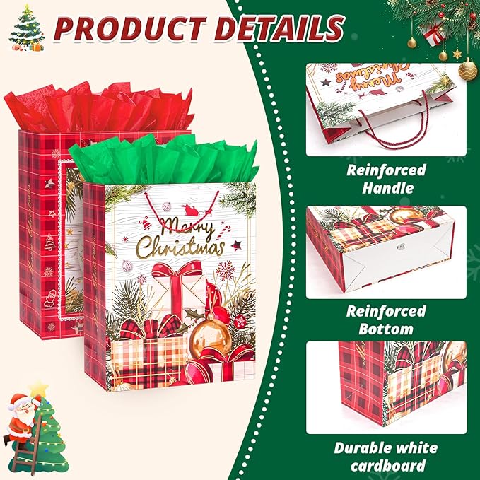 LYLIN 4Pcs 16" Large Christmas Gift Bags - Image 4