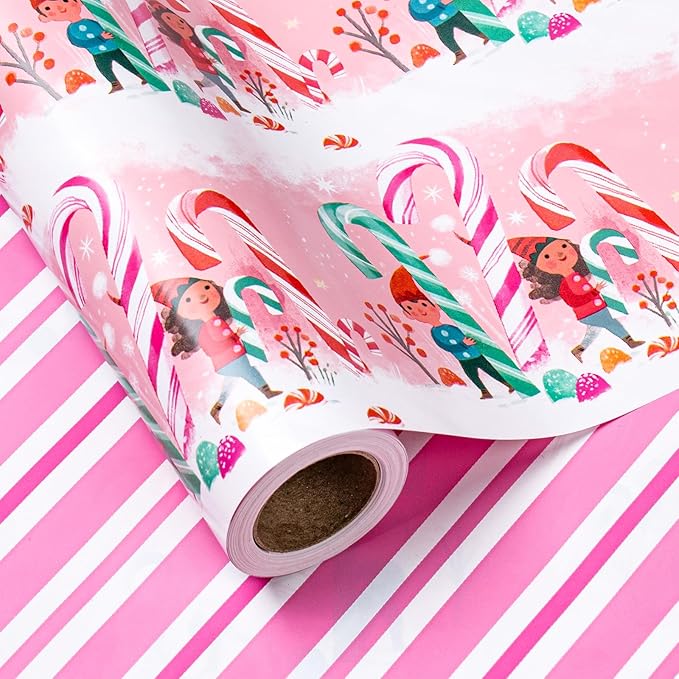 LeZakaa Christmas Pink Wrapping Paper Mini Roll by LeZakaa