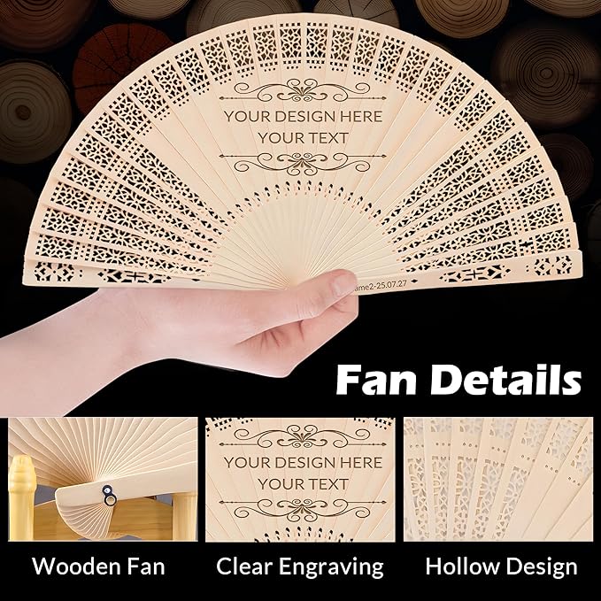 100 PCS Custom Fans Personalized Folding Fans - Image 3