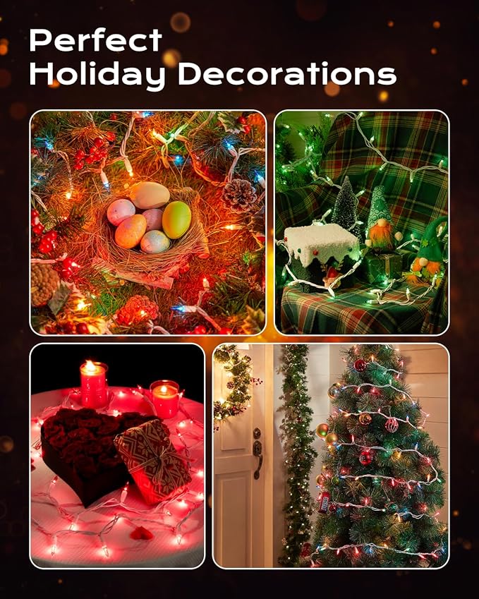 Brightown Clear Christmas String Lights, 3 Pack Each 100-Count 25ft - Image 7