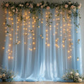 Baby Blue Tulle Backdrop Curtain by Unknown
