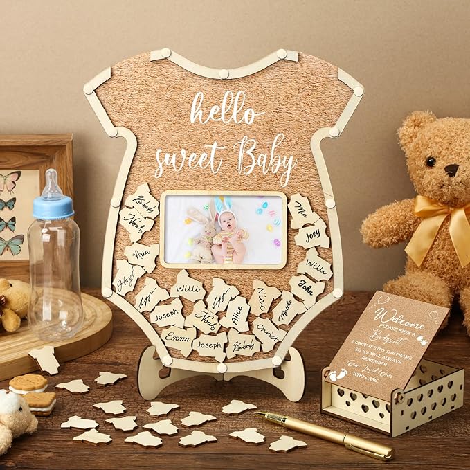 Wenqik 63 Pcs Bodysuit Baby Shower Guest Book Alternatives Set Baby Shower - Image 7