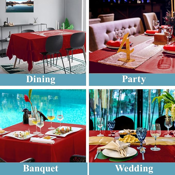 VidaFete 2 Pack 90 * 132inch Rectangle Table Cloth Polyester, Stain Wrinkle - Image 6