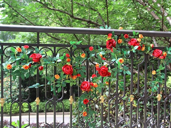 6FT Bendable Flower Garland, Artificial Rose Vine Hanging Floral Garland - Image 8