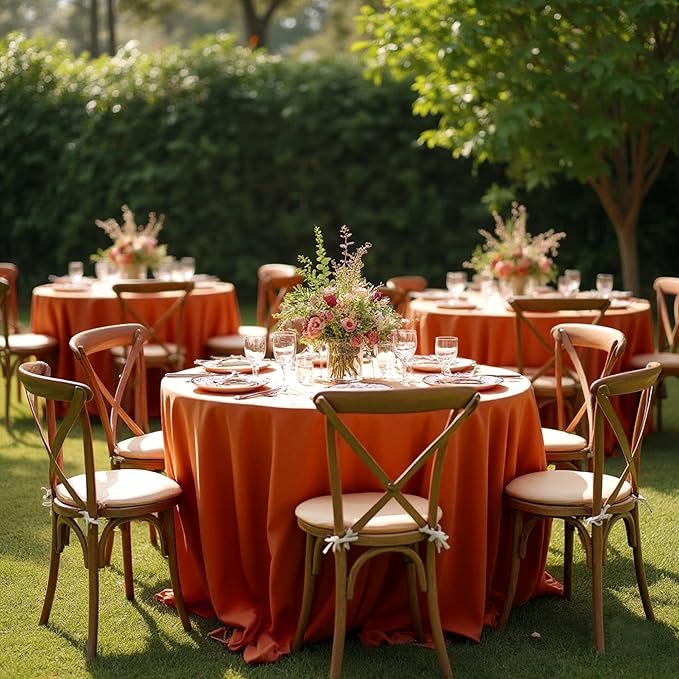 Fitable 6 Pack Rust Round Tablecloths - Image 4
