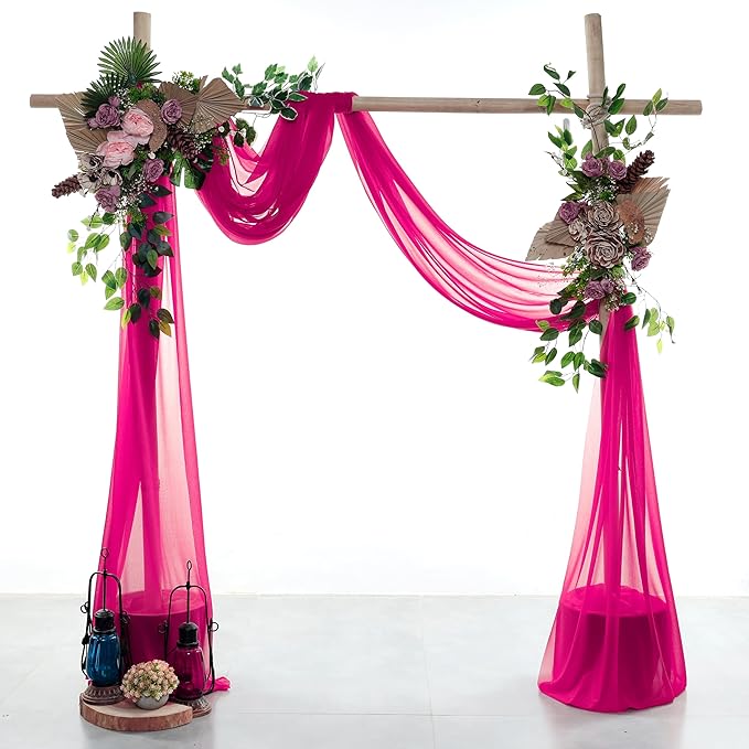 VDS Pack of 1 Panel Wedding Arch Draping Fabric Sheer Chiffon Fabric Drapery - Image 2